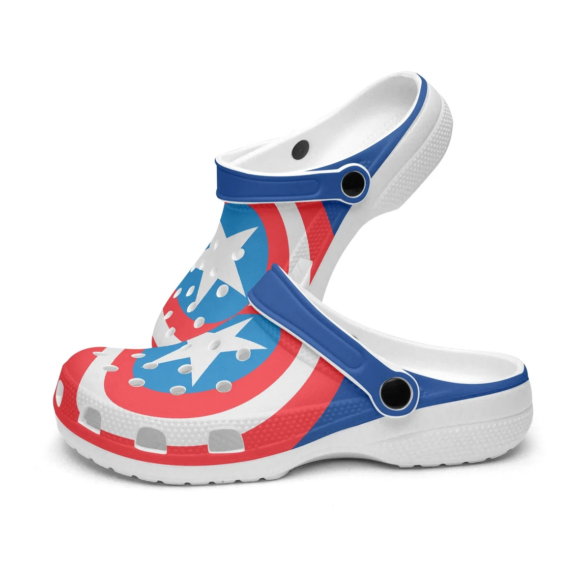 Merchidea Captain America Avengers Movie Crocs Crocband Shoes Clogs Custom Name For Men Women and Kids
