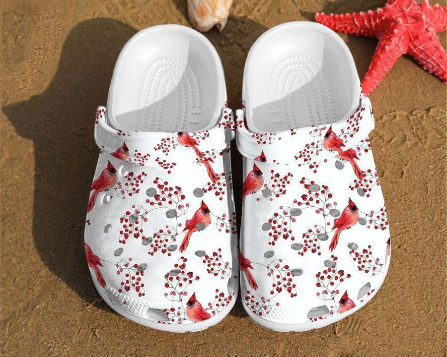 Merchidea Cardinal Birds Pattern Unisex Birthday Gifts clog Shoes