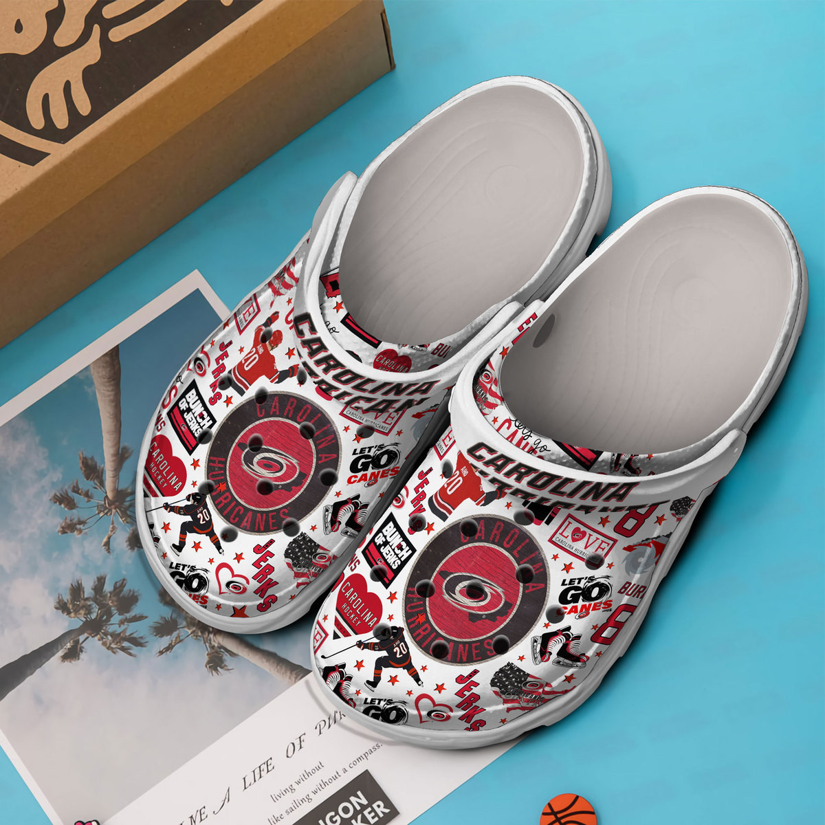 Merchidea Carolina Hurricanes NHL Sport Crocs Crocband Clogs Shoes Comfortable For Men Women and Kids