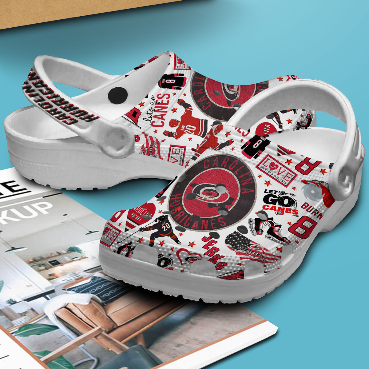 Merchidea Carolina Hurricanes NHL Sport Crocs Crocband Clogs Shoes Comfortable For Men Women and Kids