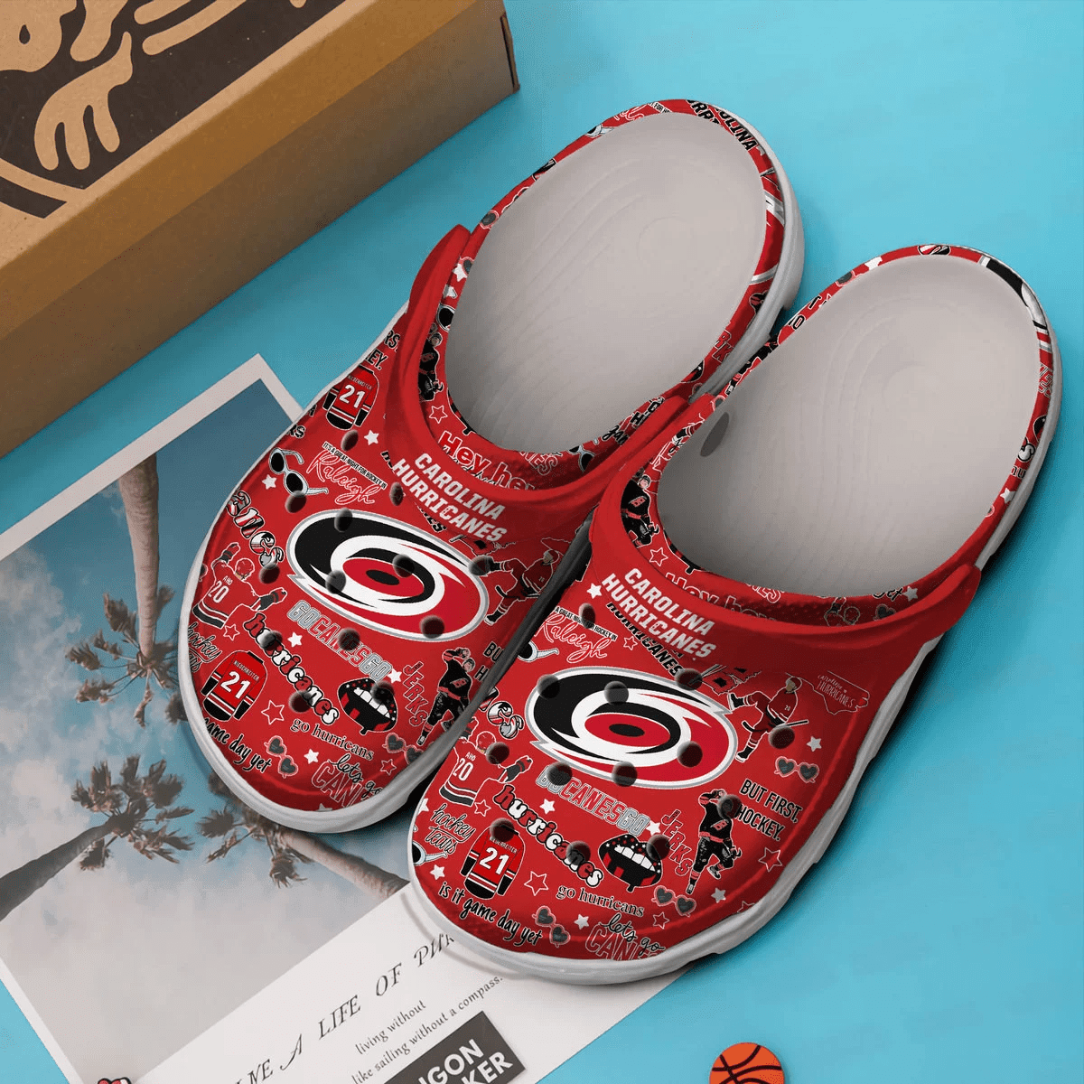 Merchidea Carolina Hurricanes NHL Sport Crocs Crocband Clogs Shoes Comfortable For Men Women and Kids