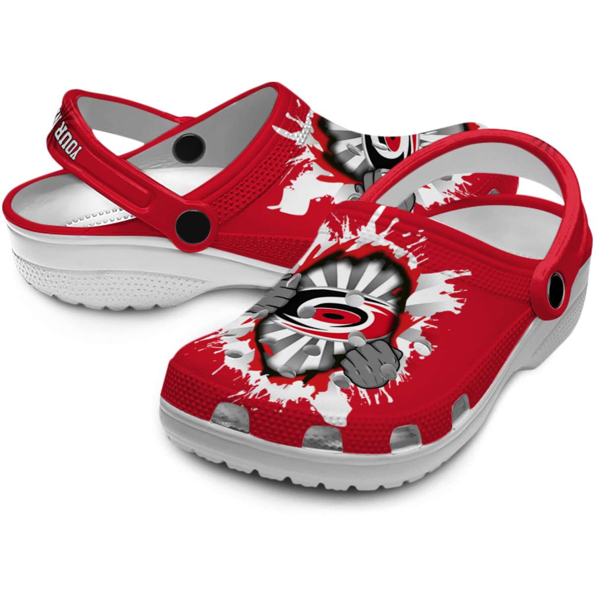 Merchidea Carolina Hurricanes NHL Sport Crocs Crocband Clogs Shoes Comfortable For Men Women and Kids