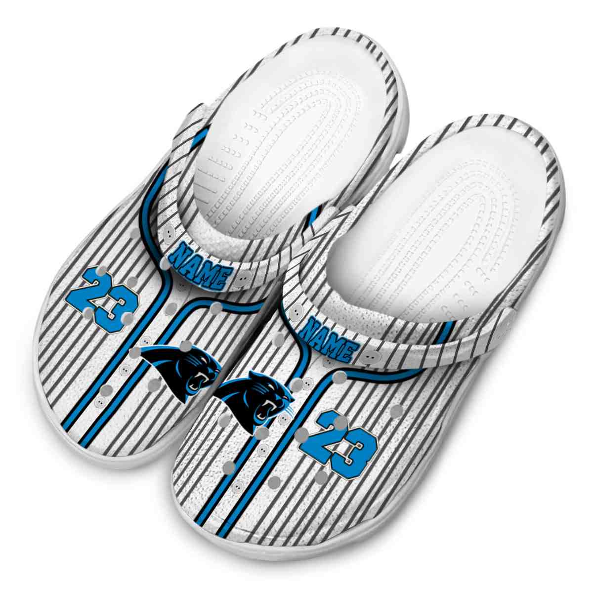 Merchidea Carolina Panthers NFL Sport Crocs Crocband Clogs Shoes Comfortable For Men Women and Kids