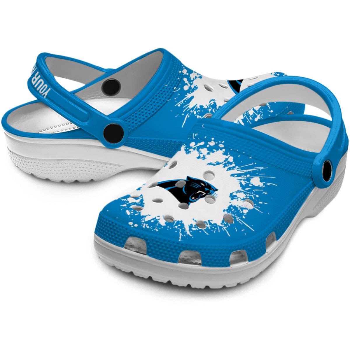 Merchidea Carolina Panthers NFL Sport Crocs Crocband Clogs Shoes Comfortable For Men Women and Kids