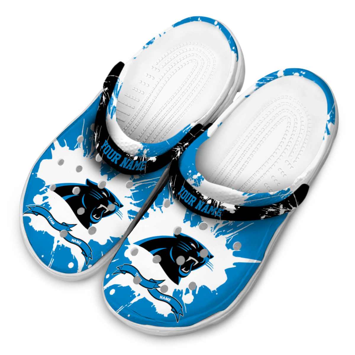 Merchidea Carolina Panthers NFL Sport Crocs Crocband Clogs Shoes Comfortable For Men Women and Kids