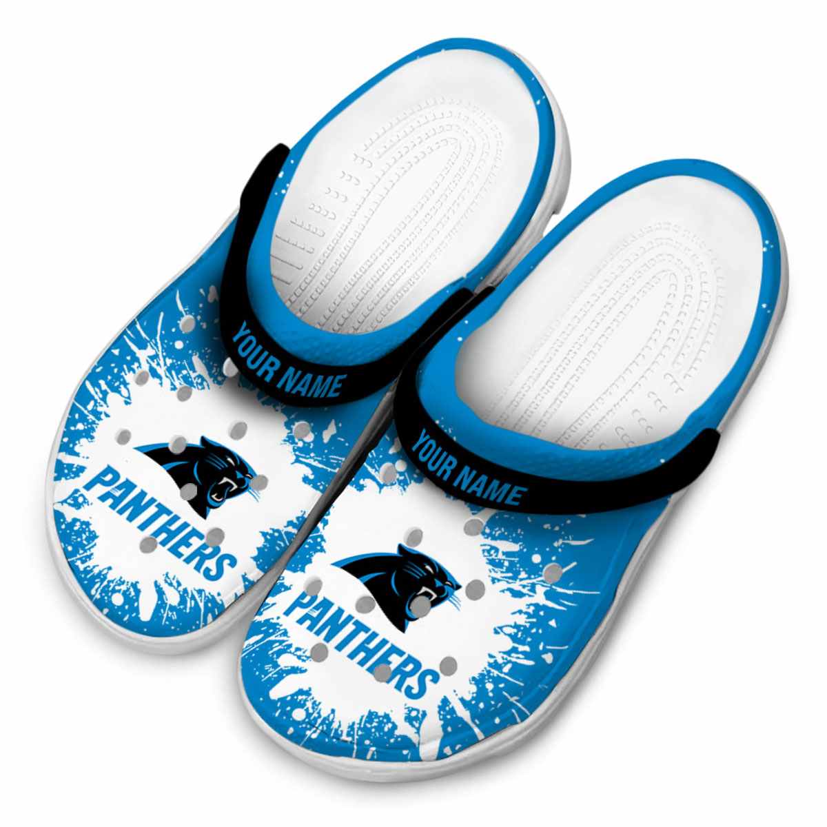 Merchidea Carolina Panthers NFL Sport Crocs Crocband Clogs Shoes Comfortable For Men Women and Kids