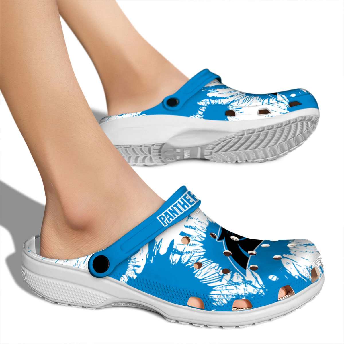 Merchidea Carolina Panthers NFL Sport Crocs Crocband Clogs Shoes Comfortable For Men Women and Kids