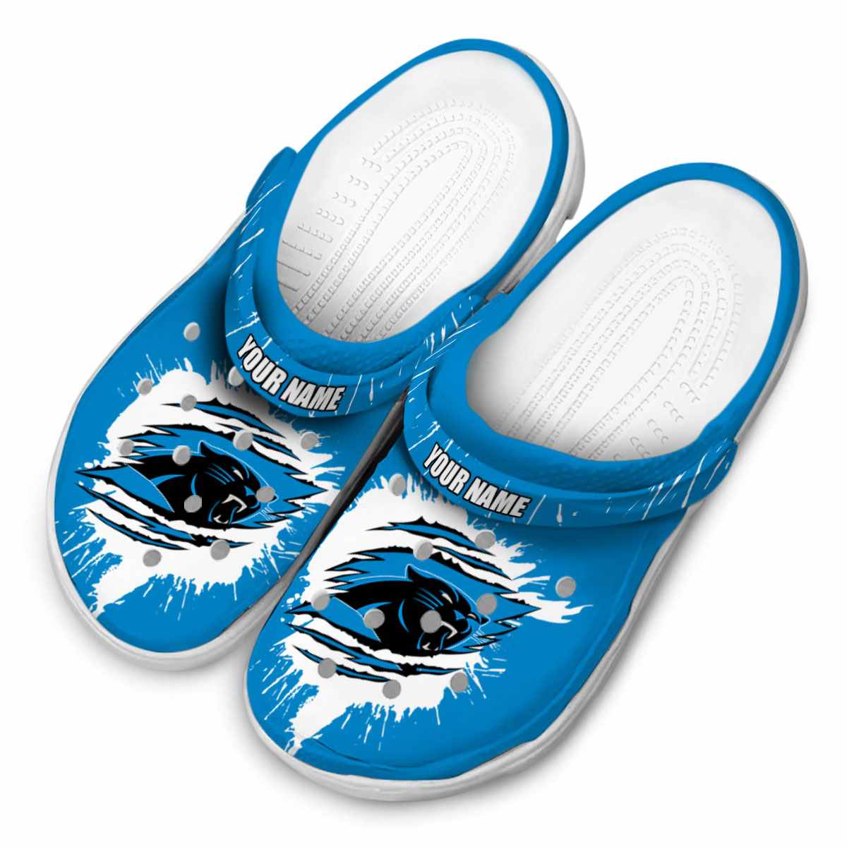 Merchidea Carolina Panthers NFL Sport Crocs Crocband Clogs Shoes Comfortable For Men Women and Kids