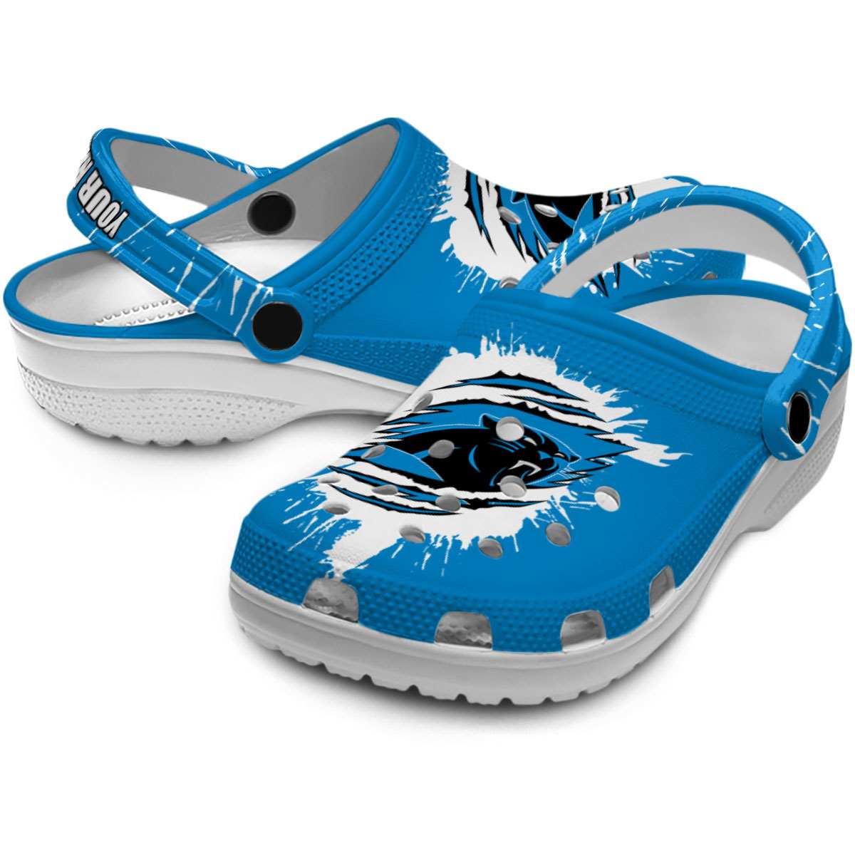 Merchidea Carolina Panthers NFL Sport Crocs Crocband Clogs Shoes Comfortable For Men Women and Kids
