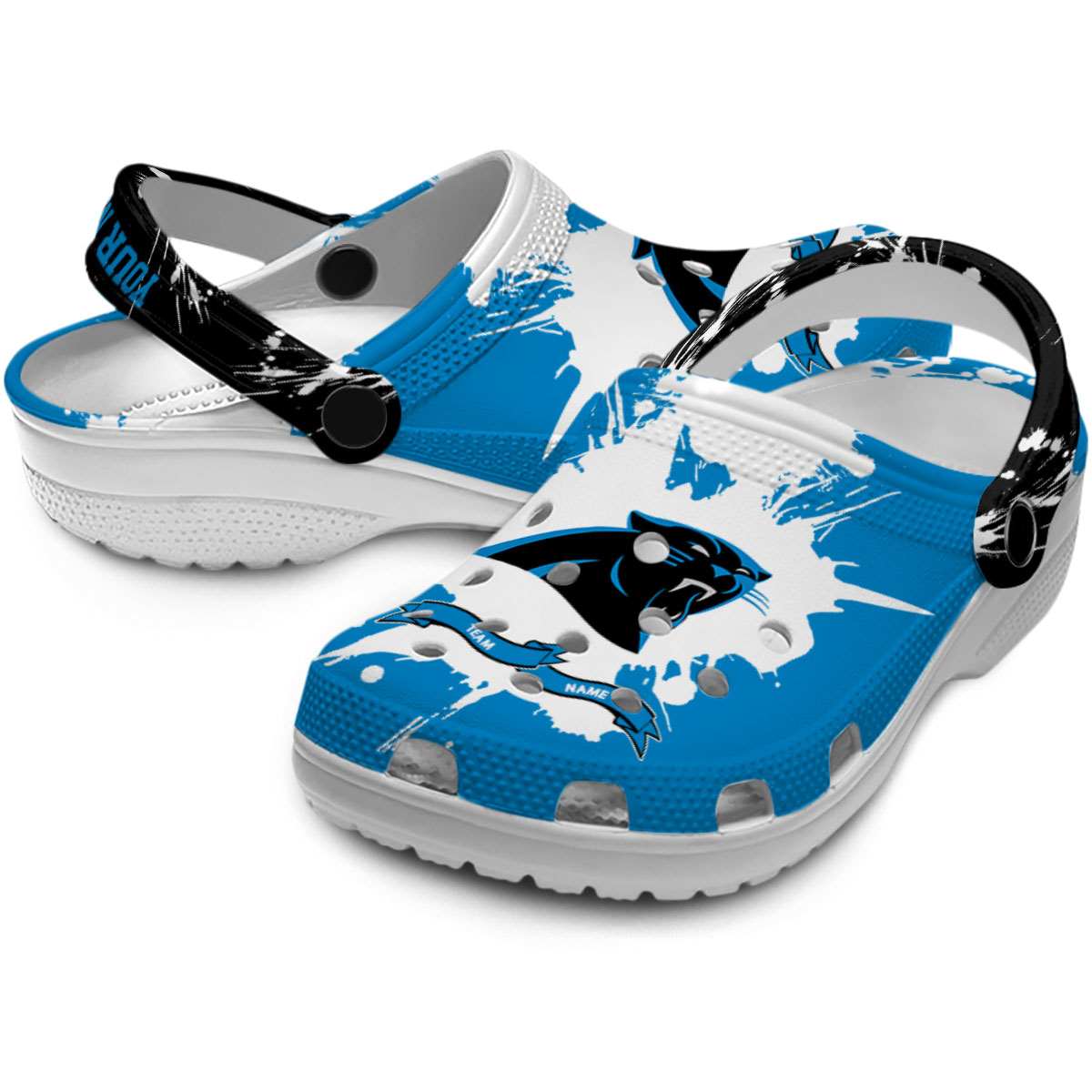 Merchidea Carolina Panthers NFL Sport Crocs Crocband Clogs Shoes Comfortable For Men Women and Kids