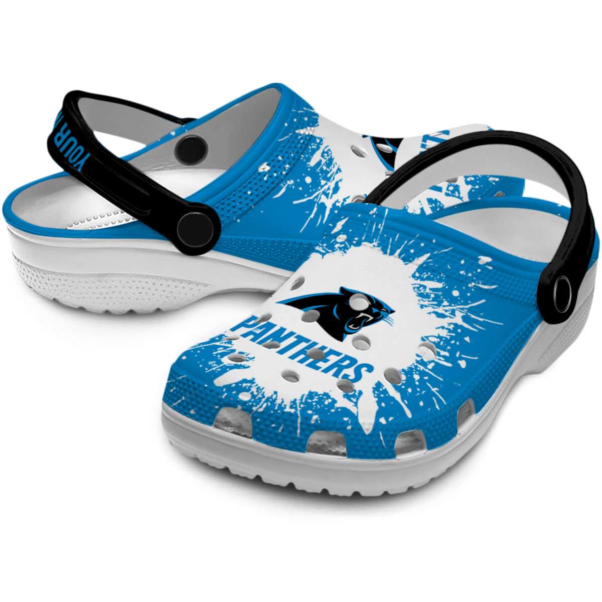 Merchidea Carolina Panthers NFL Sport Crocs Crocband Clogs Shoes Comfortable For Men Women and Kids