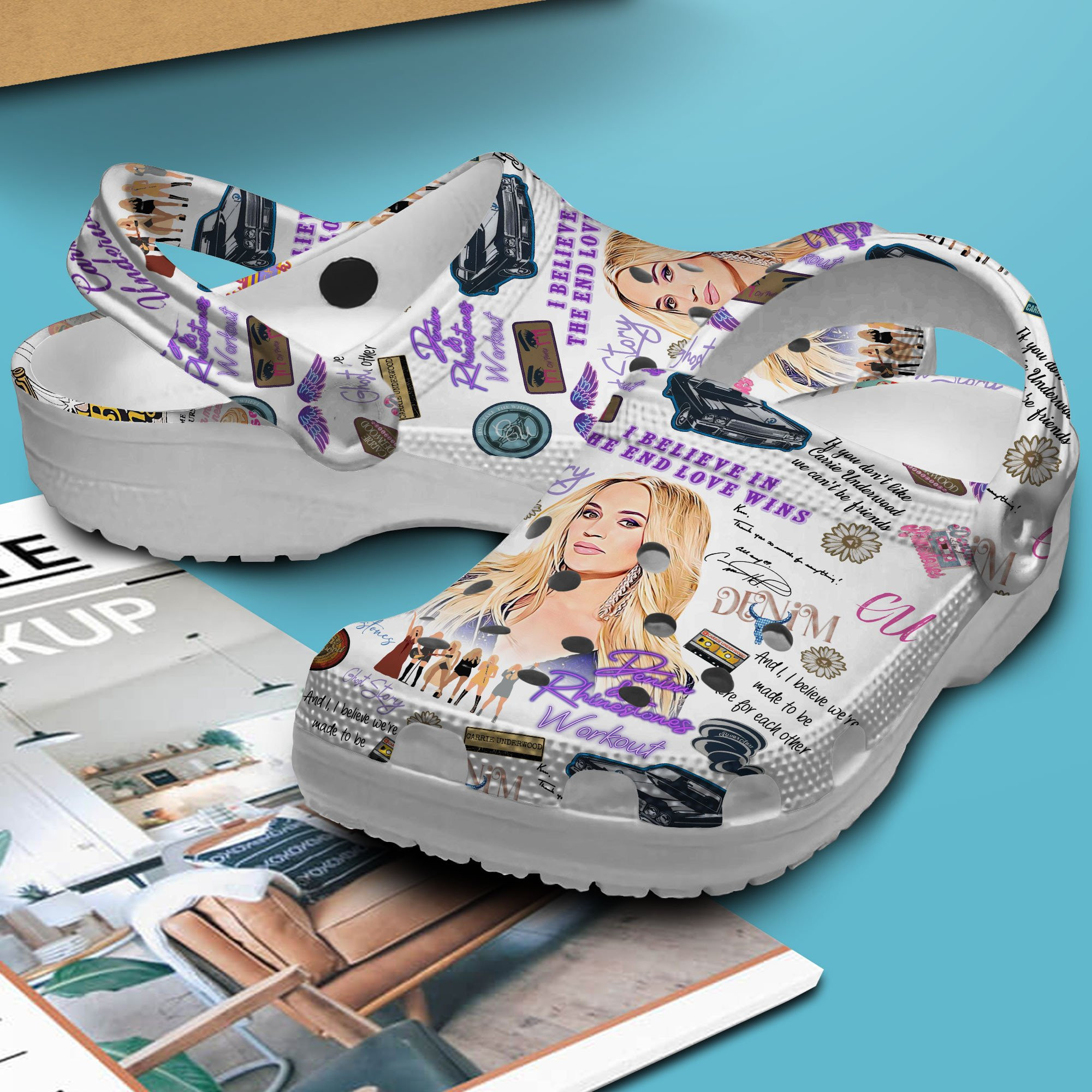 Merchidea Carrie Underwood Music Crocs Crocband Clogs Shoes Comfortable For Men Women and Kids