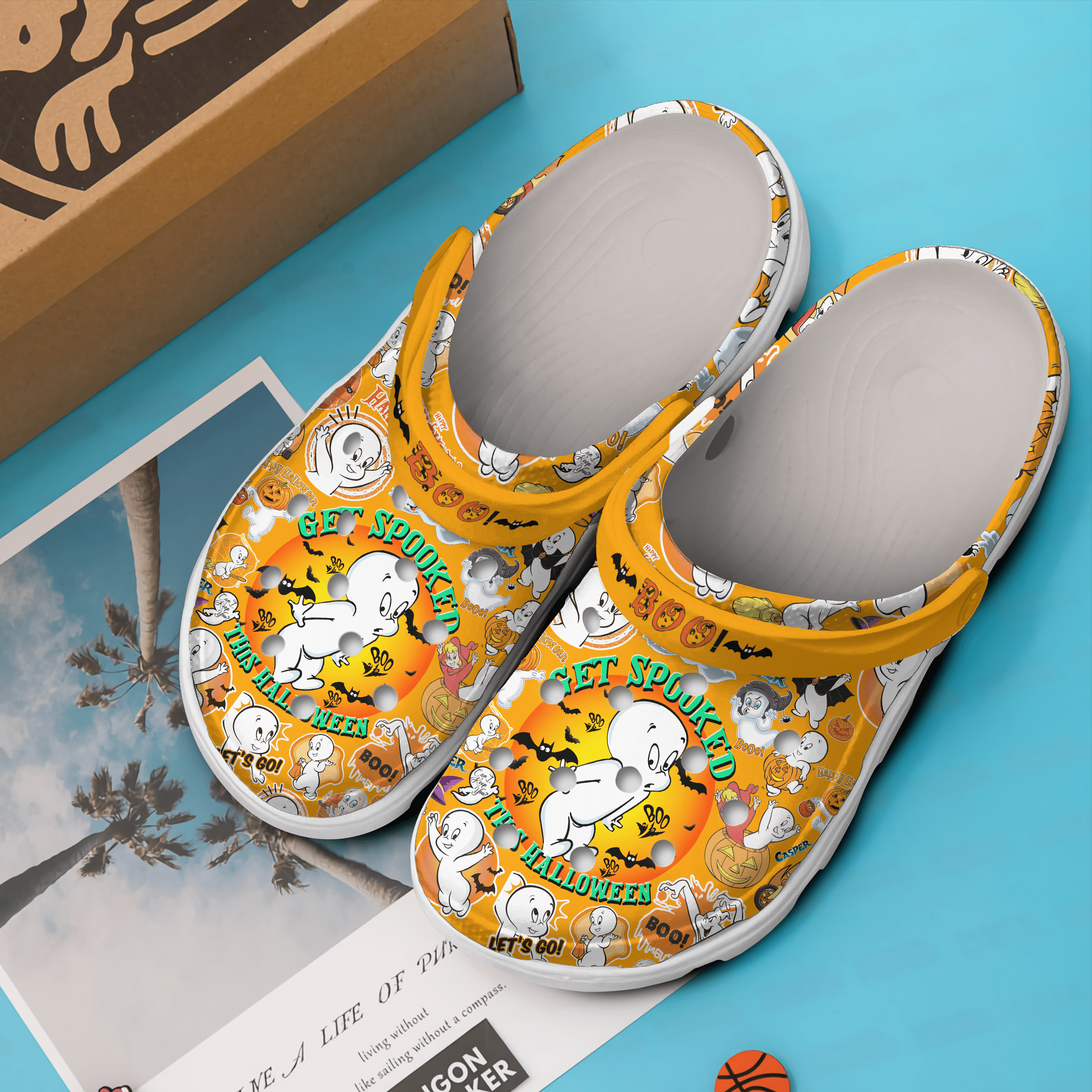 Merchidea Casper Cartoon Crocs Crocband Clogs Shoes Comfortable For Men Women and Kids