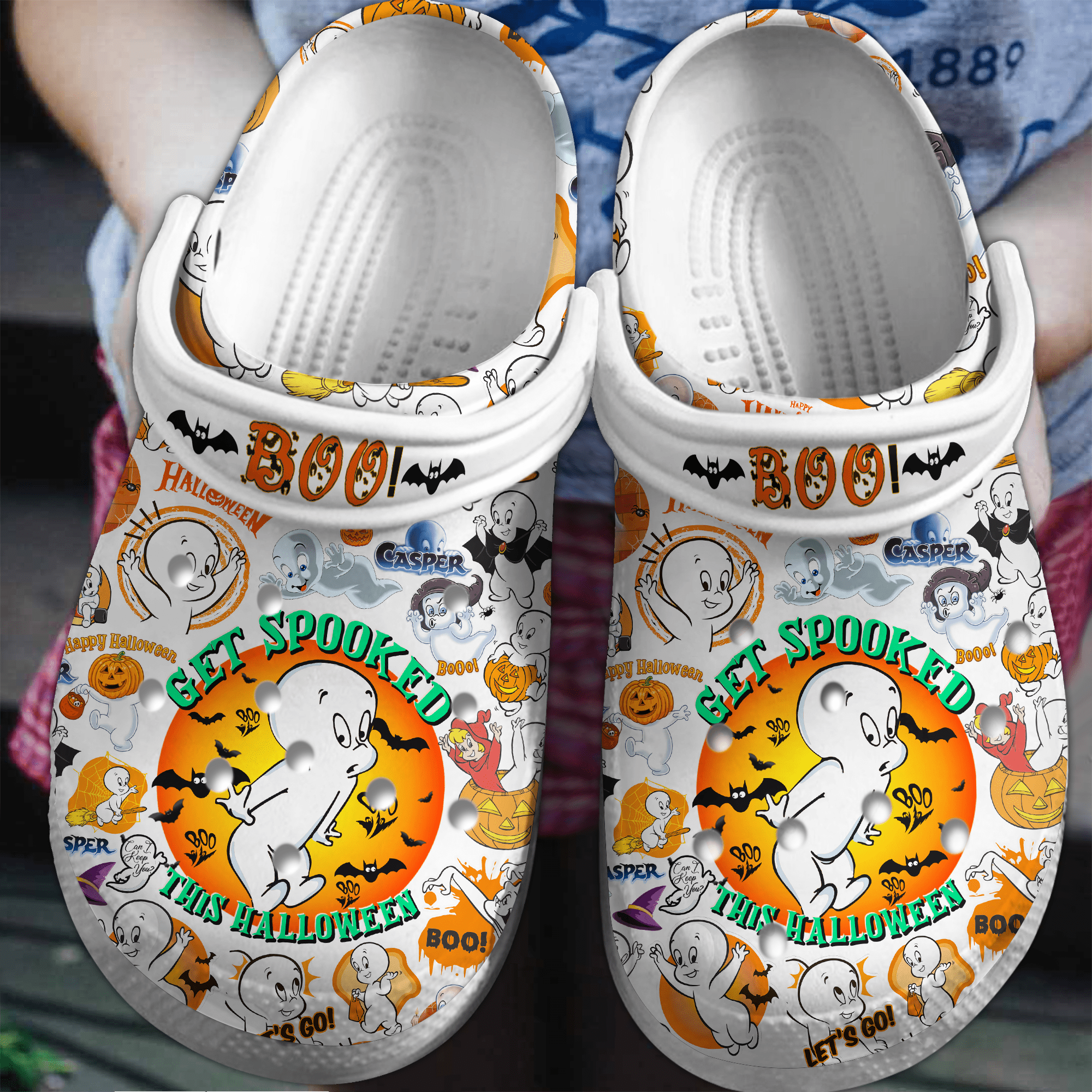 Merchidea Casper Cartoon Crocs Crocband Clogs Shoes Comfortable For Men Women and Kids