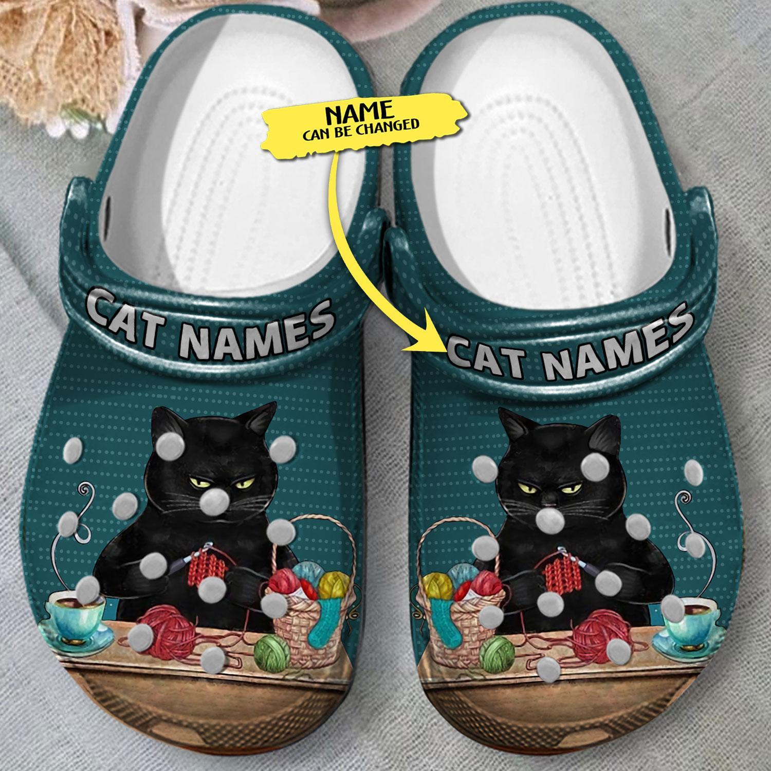 Merchidea Cat Knitting Lover Crocs Crocband Clogs Shoes Comfortable For Men Women and Kids