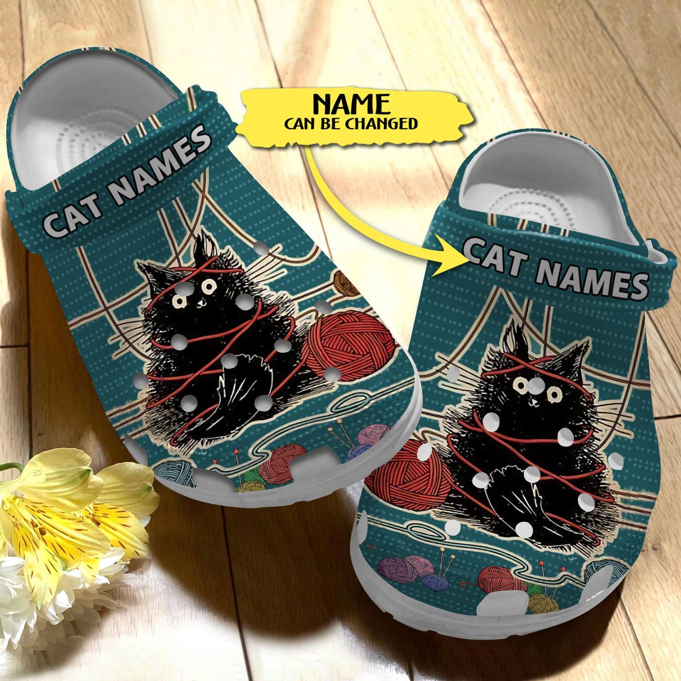 Merchidea Cat Knitting Lover Crocs Crocband Clogs Shoes Comfortable For Men Women and Kids