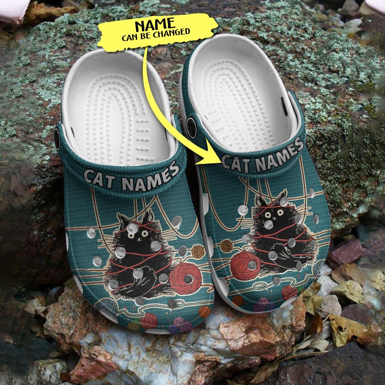 Merchidea Cat Knitting Lover Crocs Crocband Clogs Shoes Comfortable For Men Women and Kids