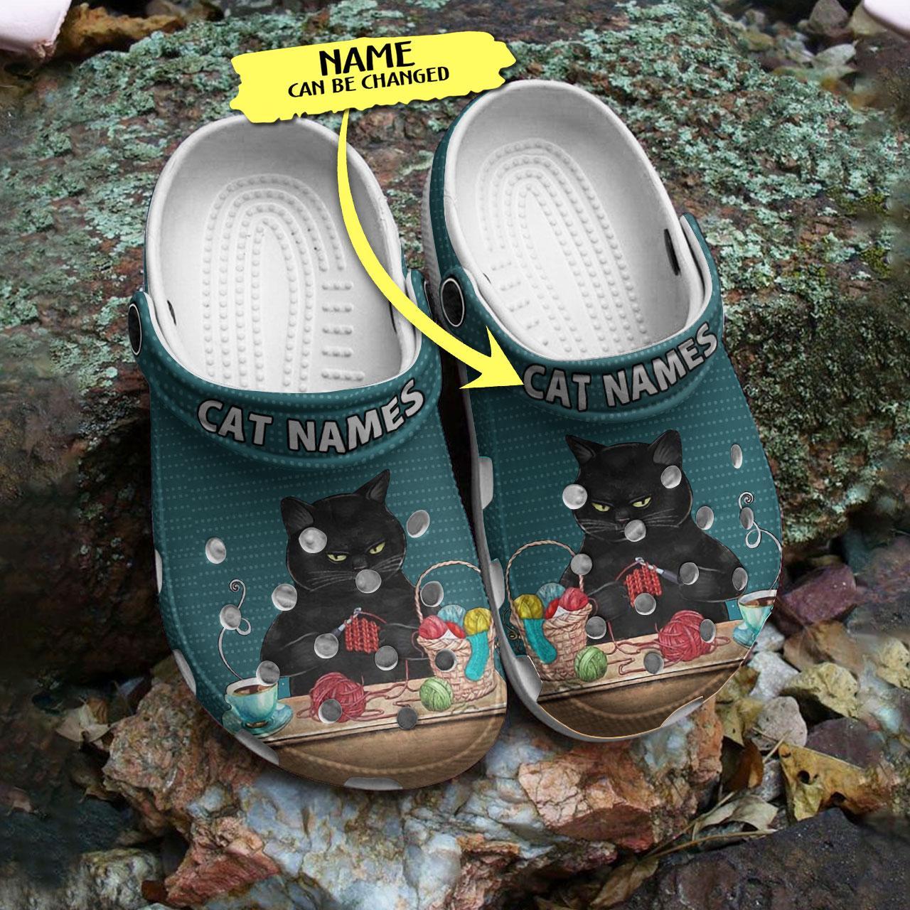 Merchidea Cat Knitting Lover Crocs Crocband Clogs Shoes Comfortable For Men Women and Kids