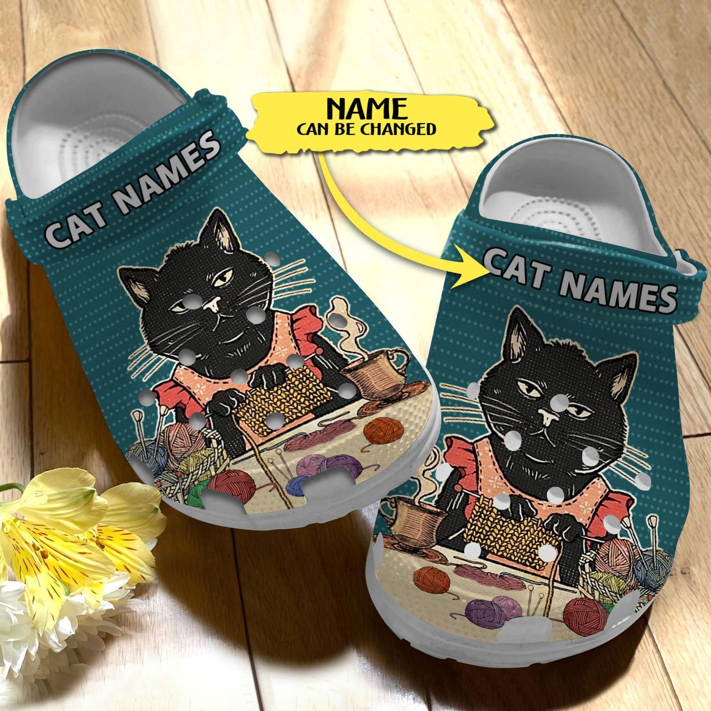 Merchidea Cat Knitting Lover Crocs Crocband Clogs Shoes Comfortable For Men Women and Kids