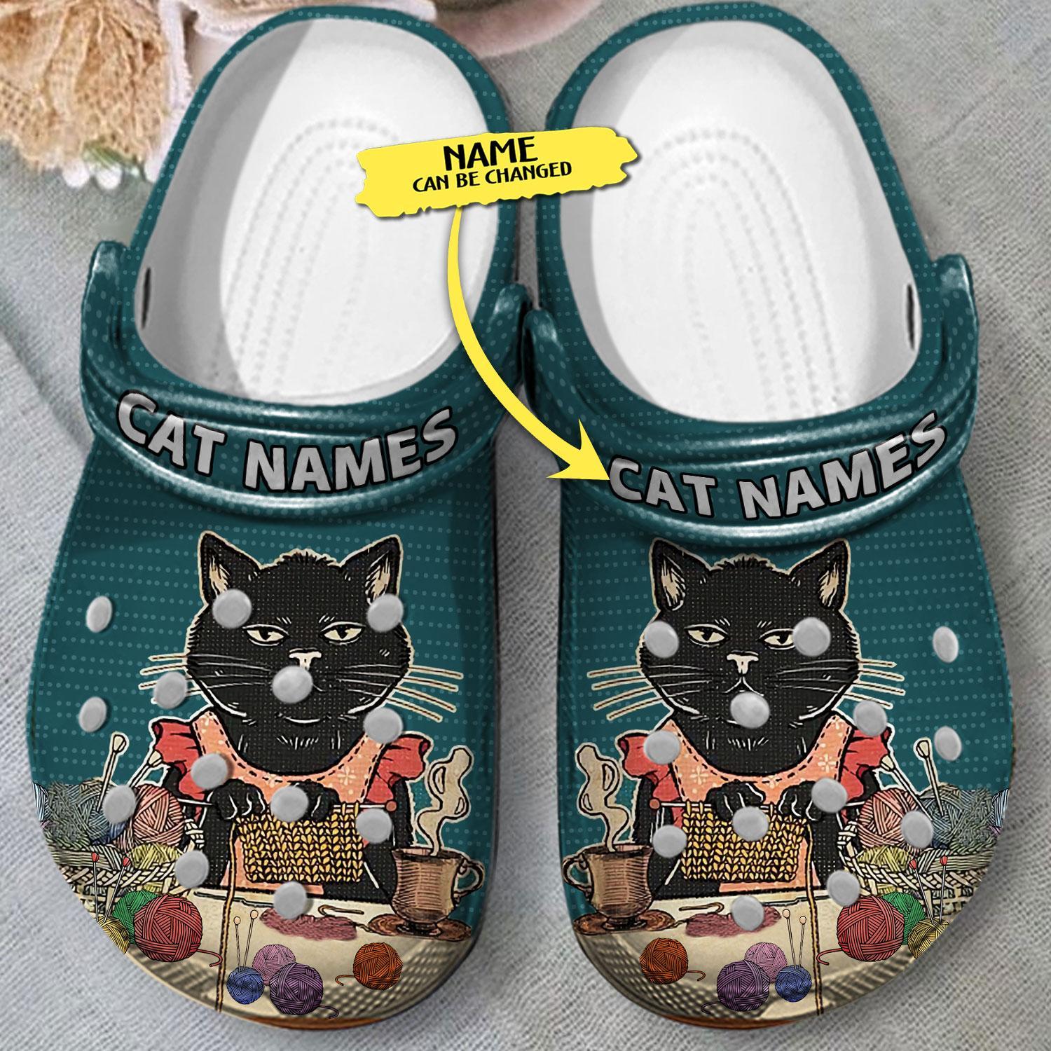 Merchidea Cat Knitting Lover Crocs Crocband Clogs Shoes Comfortable For Men Women and Kids