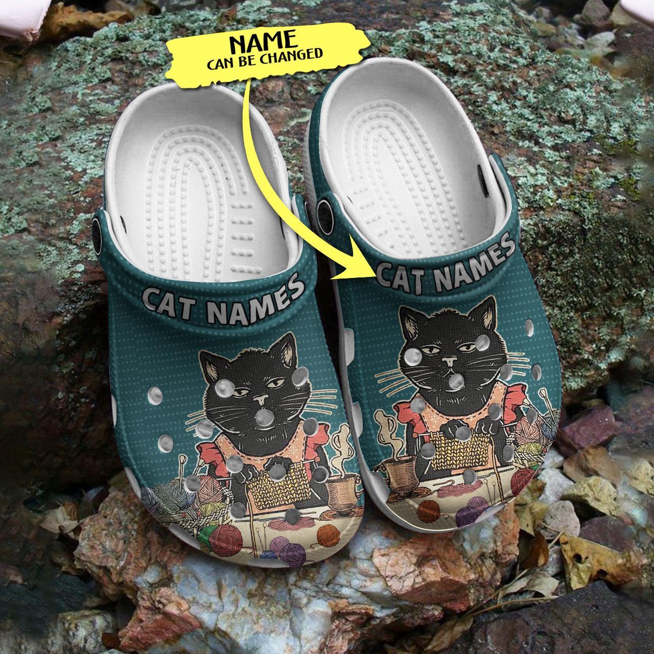 Merchidea Cat Knitting Lover Crocs Crocband Clogs Shoes Comfortable For Men Women and Kids