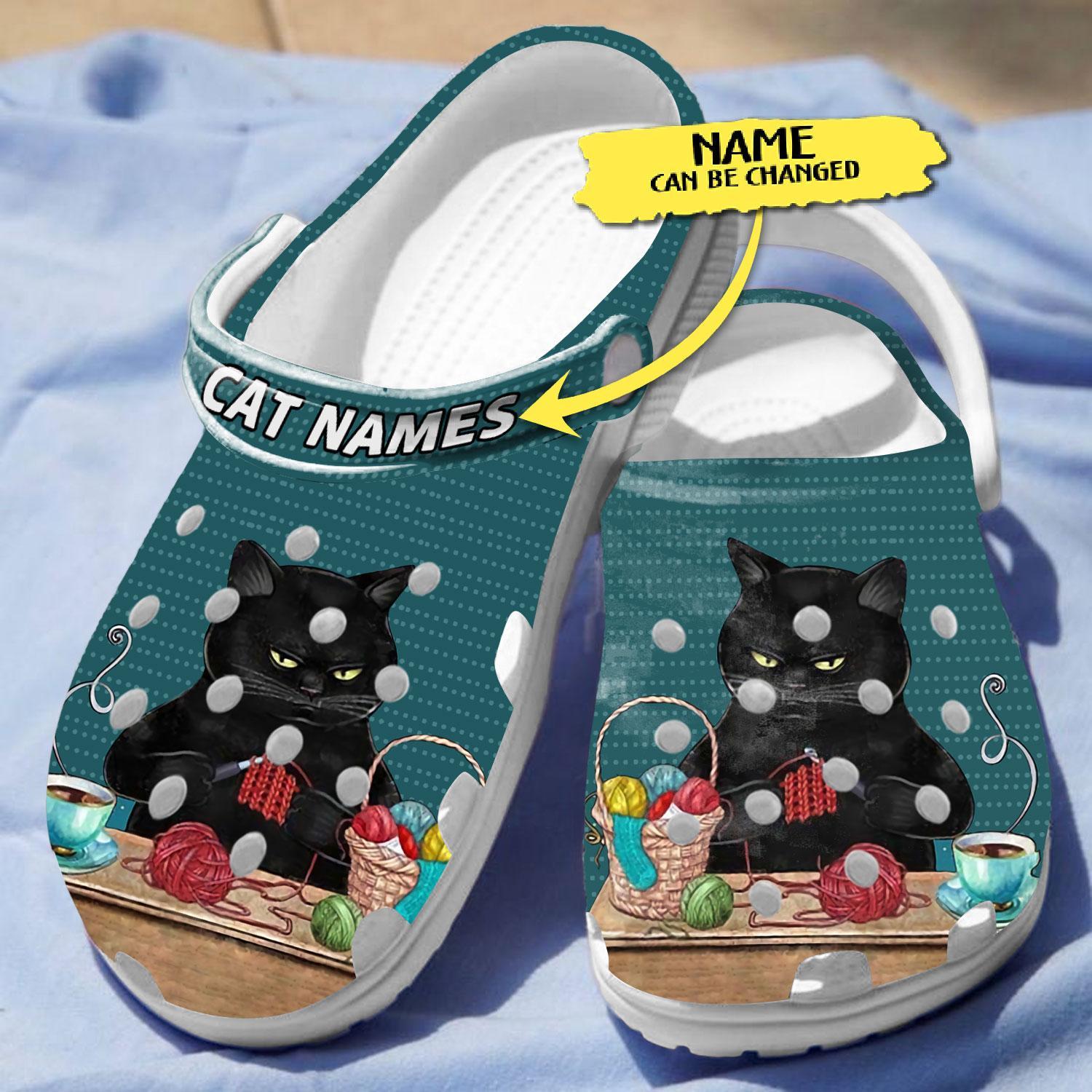 Merchidea Cat Knitting Lover Crocs Crocband Clogs Shoes Comfortable For Men Women and Kids