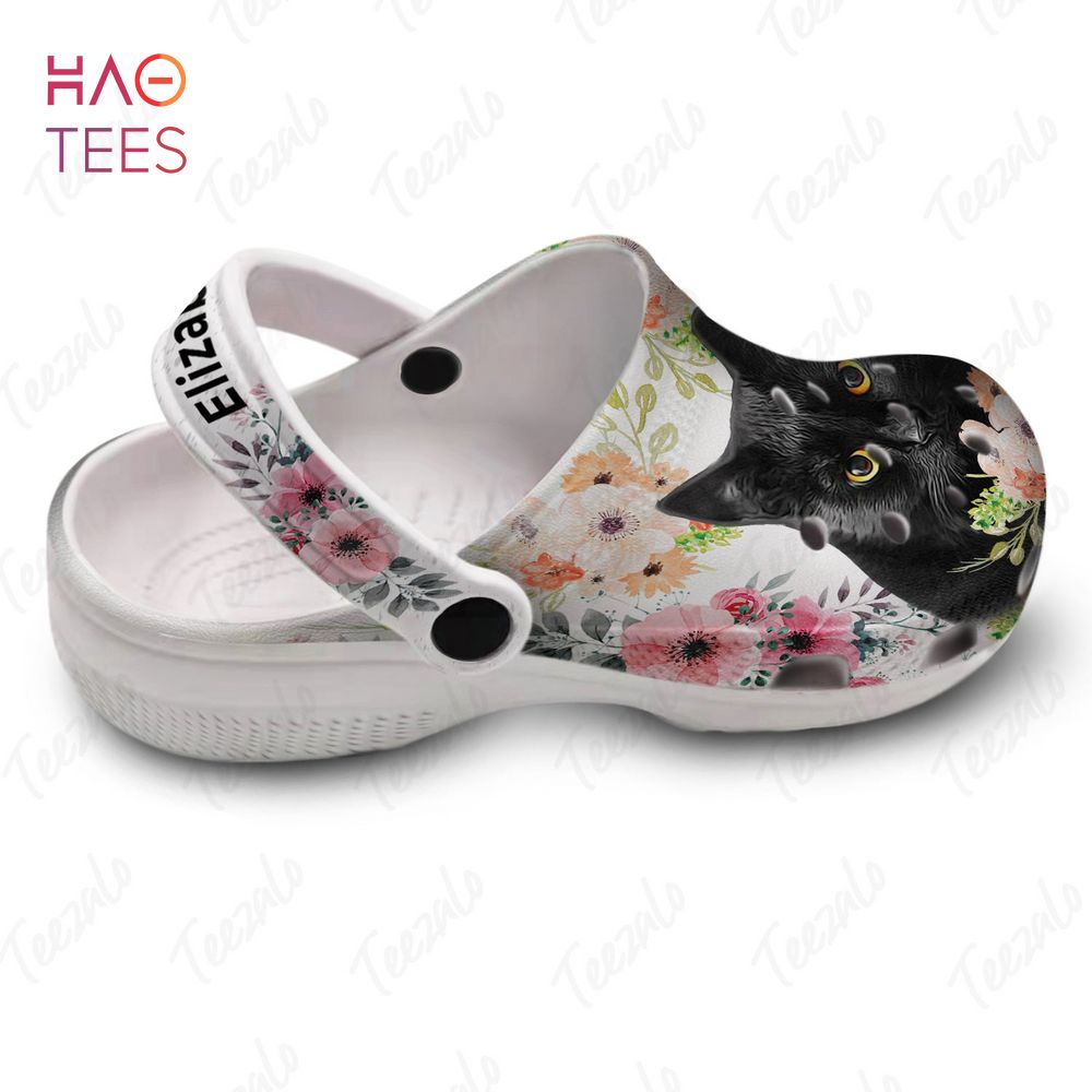 Merchidea Cat With Flower Pattern Animal Crocs Crocband Clogs Shoes Comfortable For Men Women and Kids