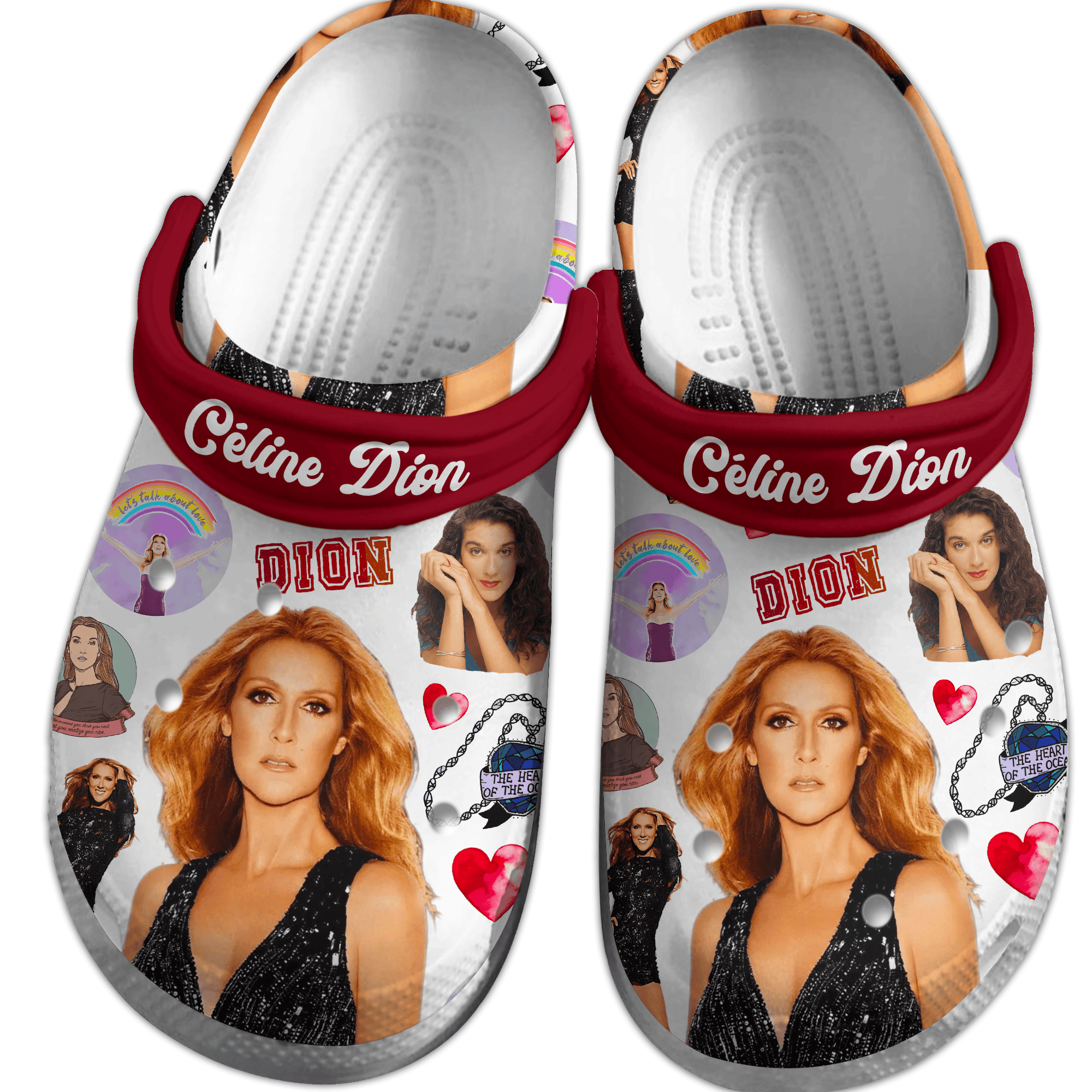 Merchidea Celine Dion Music Crocs Crocband Clogs Shoes Comfortable For Men Women and Kids