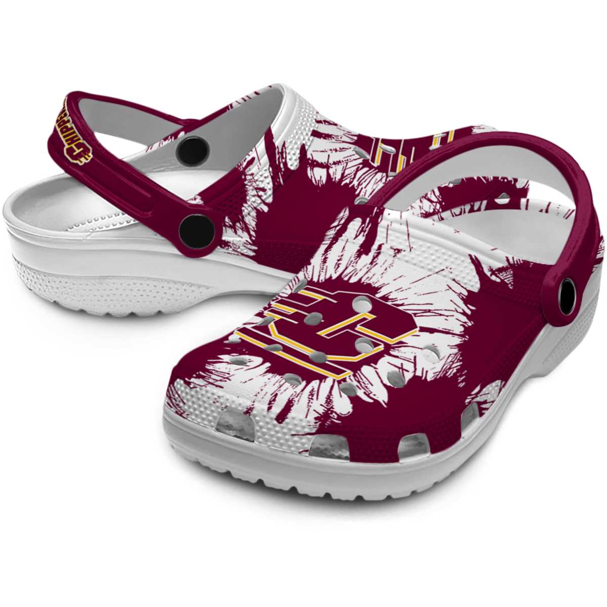 Merchidea Central Michigan Chippewas NCAA Sport Crocs Crocband Clogs Shoes Comfortable For Men Women and Kids