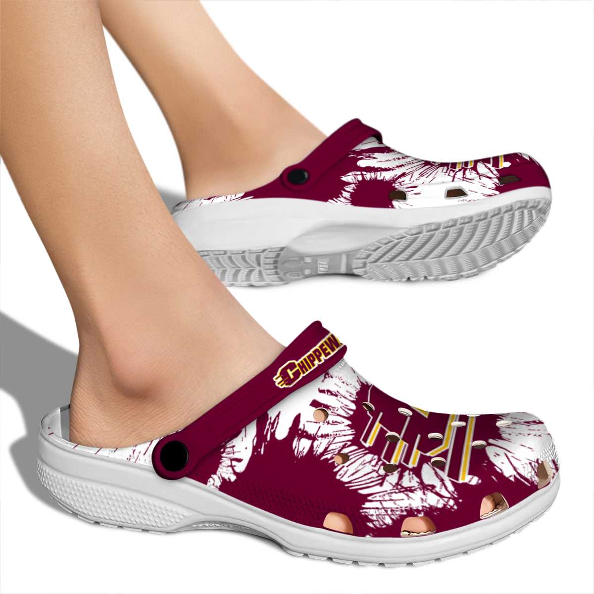 Merchidea Central Michigan Chippewas NCAA Sport Crocs Crocband Clogs Shoes Comfortable For Men Women and Kids