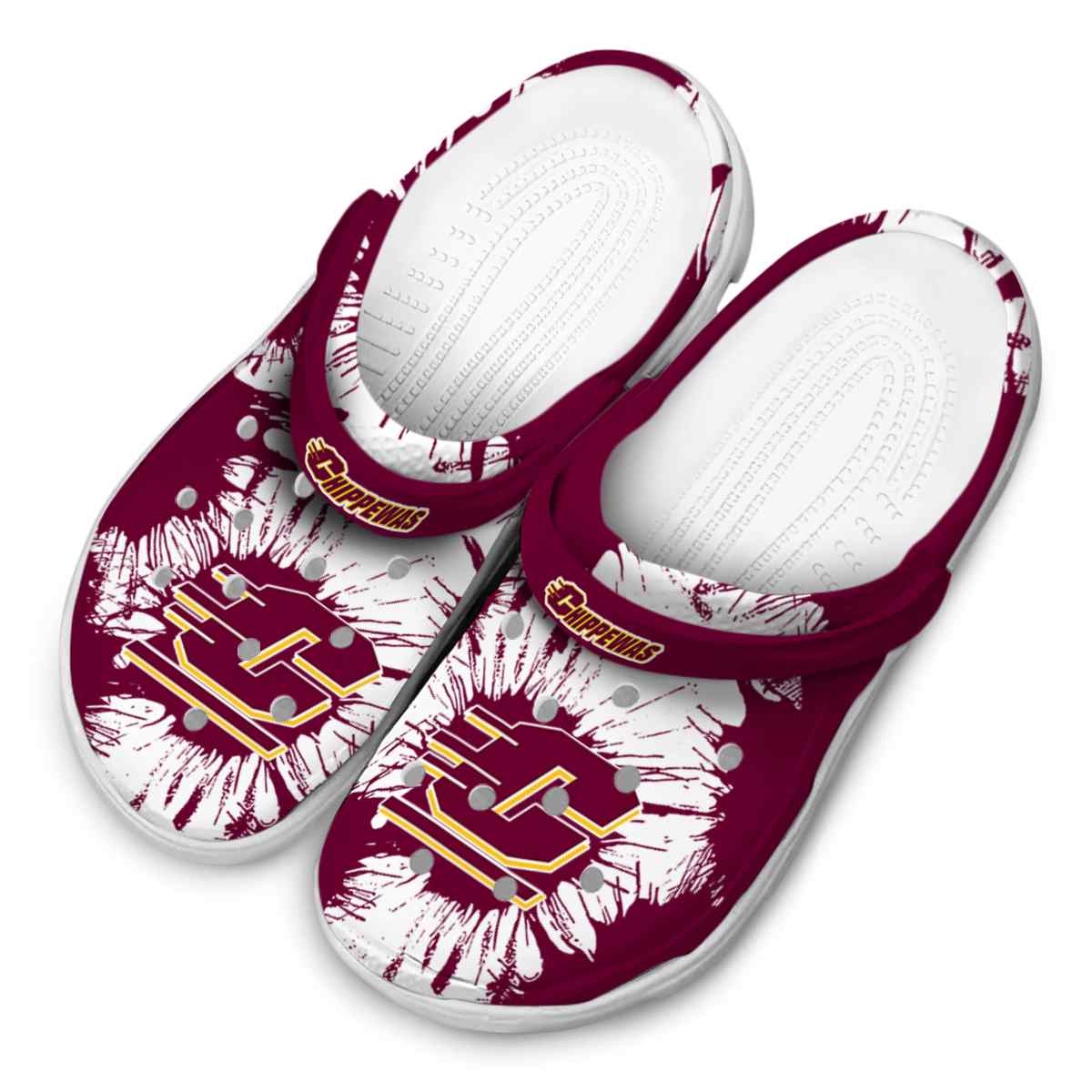 Merchidea Central Michigan Chippewas NCAA Sport Crocs Crocband Clogs Shoes Comfortable For Men Women and Kids