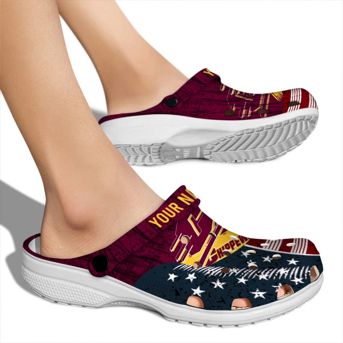 Merchidea Central Michigan Chippewas NCAA Sport Crocs Crocband Clogs Shoes Comfortable For Men Women and Kids