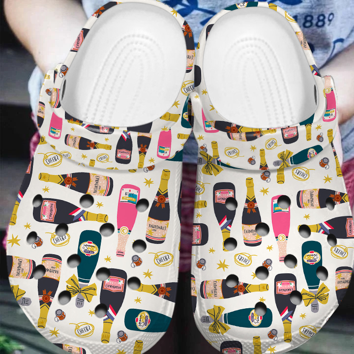 Merchidea Champagne Wine Crocs Crocband Clogs Shoes Comfortable For Men Women and Kids