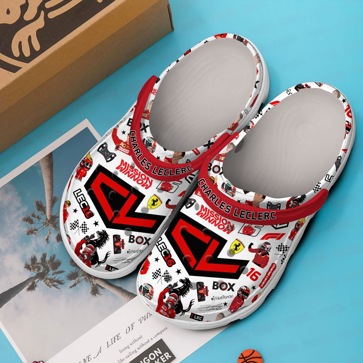 Merchidea Charles Leclerc Formula 1 Sport Crocs Crocband Clogs Shoes Comfortable For Men Women and Kids