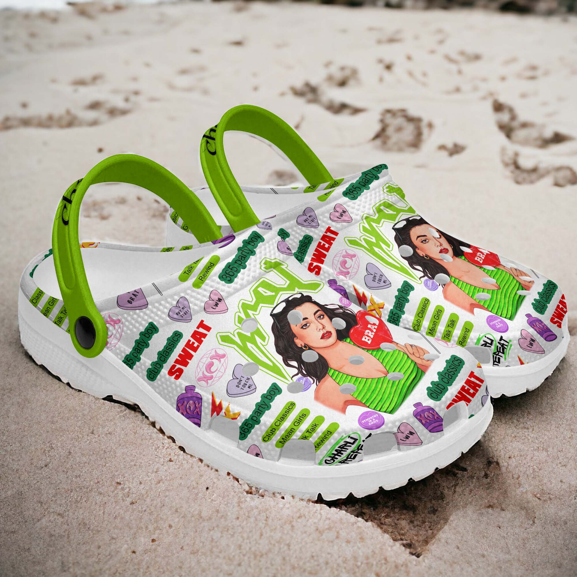 Merchidea Charlie XCX Music Crocs Crocband Clogs Shoes Comfortable For Men Women and Kids