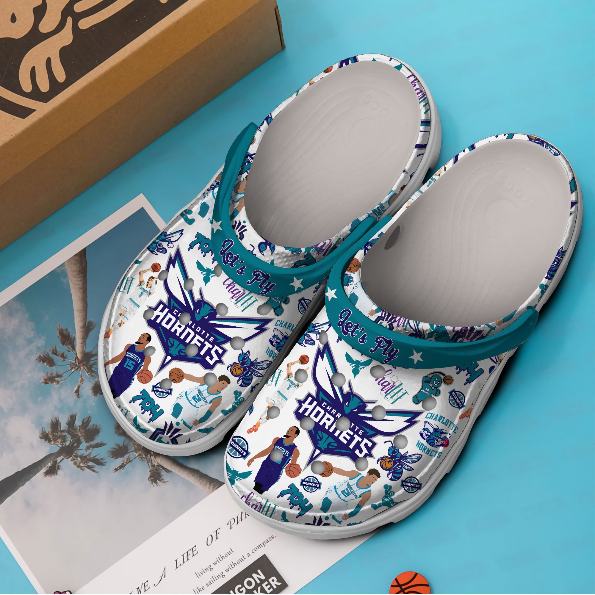 Merchidea Charlotte Hornets NBA Sport Crocs Crocband Clogs Shoes Comfortable For Men Women and Kids