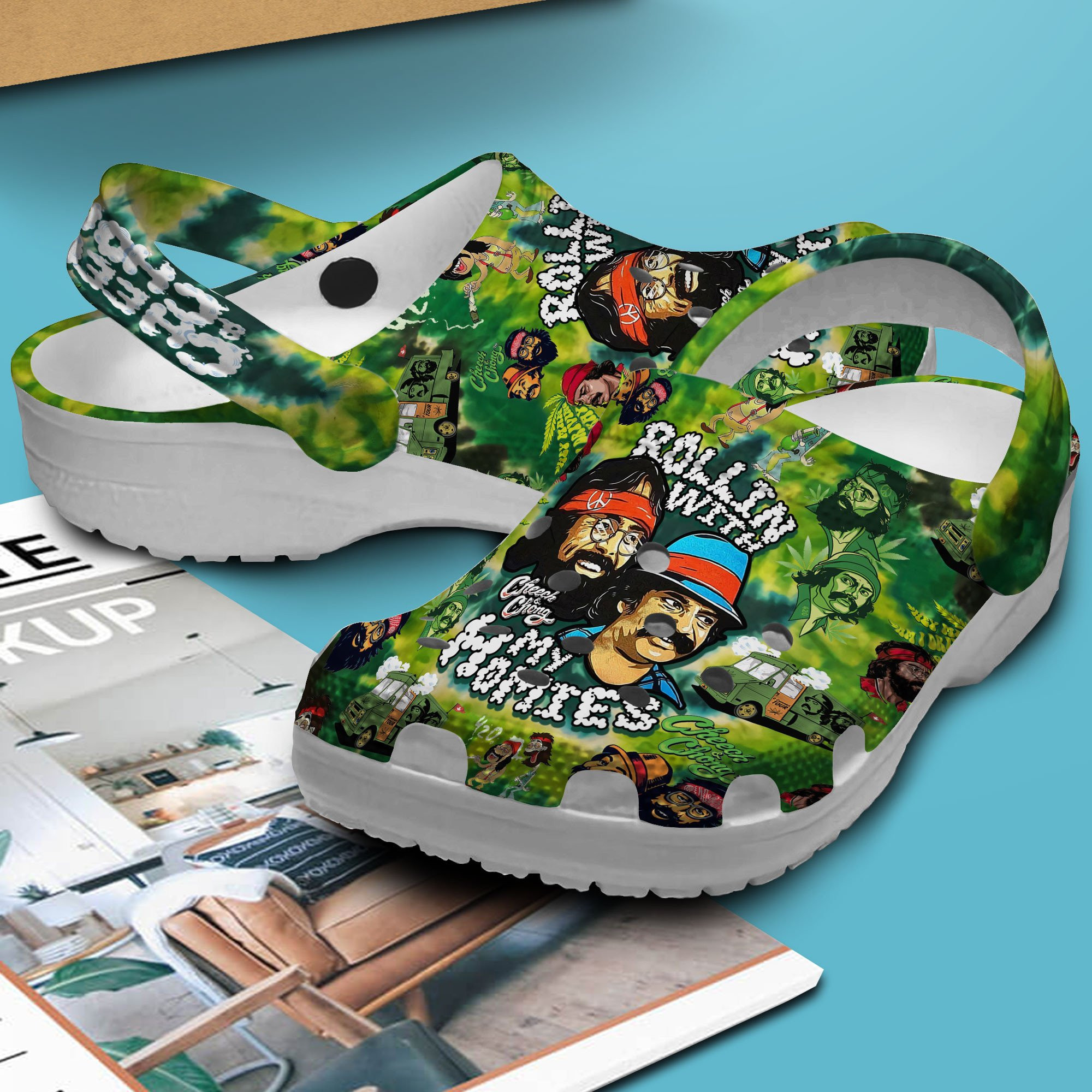 Merchidea Cheech And Chong Celebrity Crocs Crocband Clogs Shoes Comfortable For Men Women and Kids
