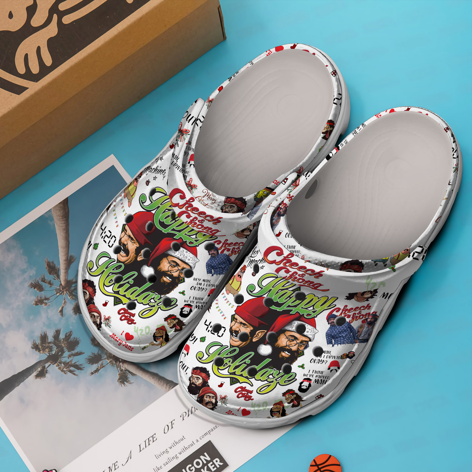 Merchidea Cheech And Chong Celebrity Crocs Crocband Clogs Shoes Comfortable For Men Women and Kids
