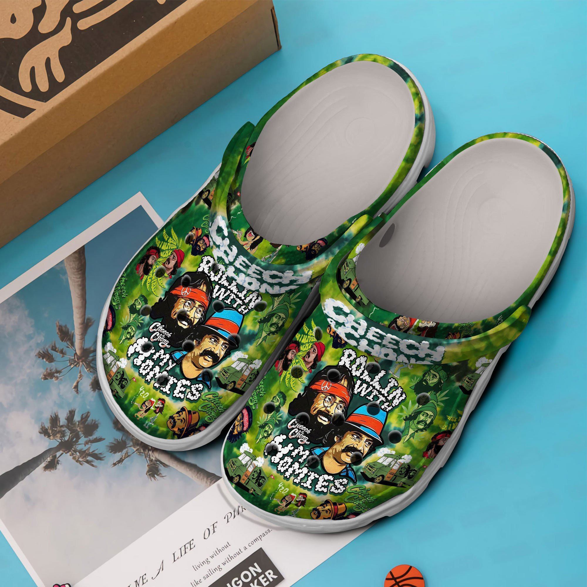 Merchidea Cheech And Chong Celebrity Crocs Crocband Clogs Shoes Comfortable For Men Women and Kids