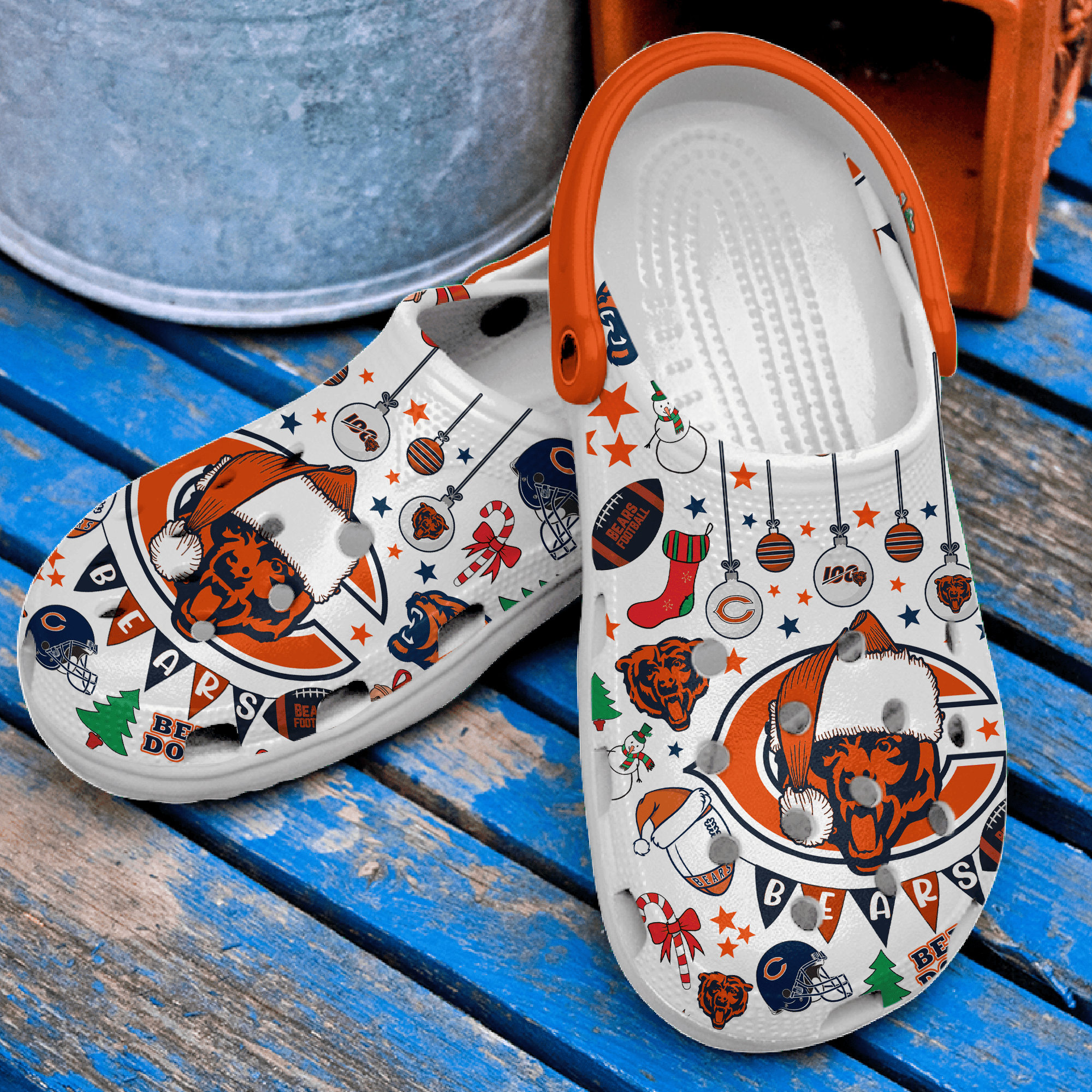 Merchidea Chicago Bears NFL Sport Crocs Crocband Clogs Shoes Comfortable For Men Women and Kids
