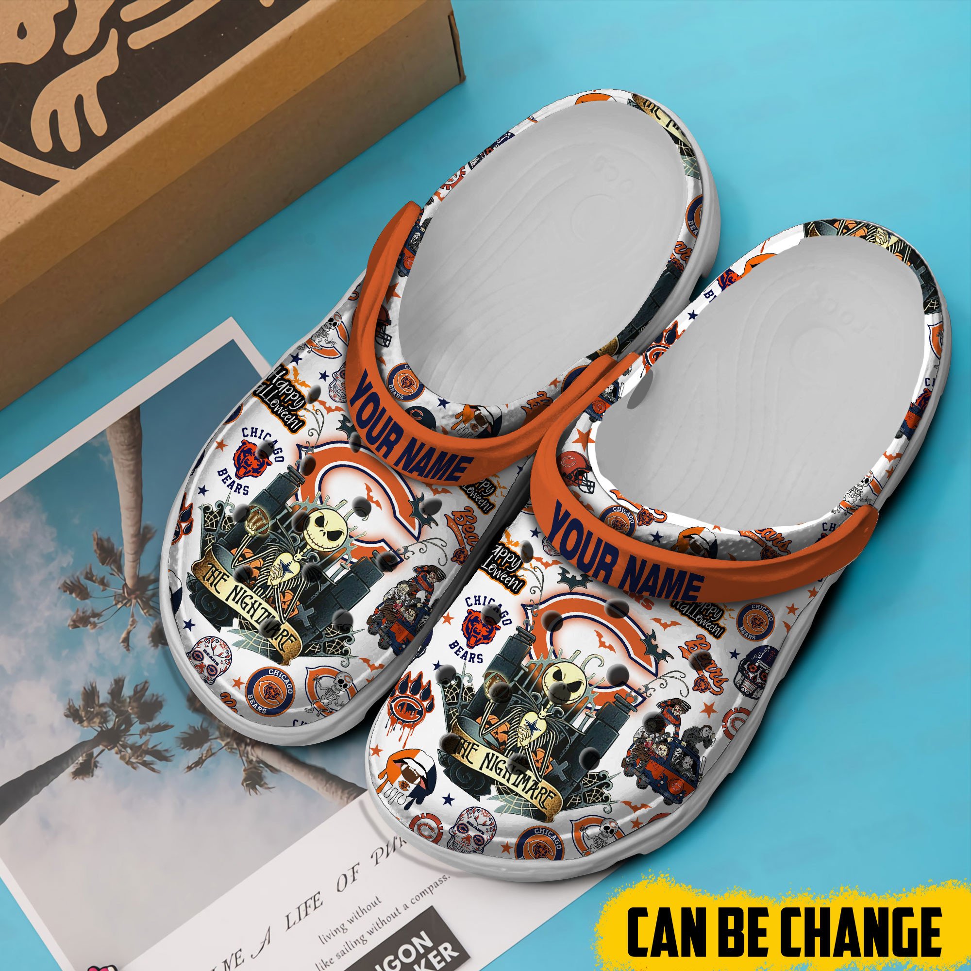 Merchidea Chicago Bears NFL Sport Crocs Crocband Clogs Shoes Comfortable For Men Women and Kids