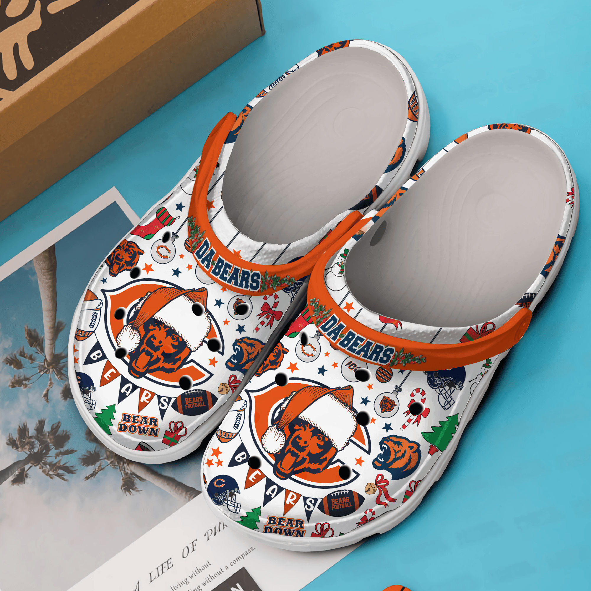 Merchidea Chicago Bears NFL Sport Crocs Crocband Clogs Shoes Comfortable For Men Women and Kids