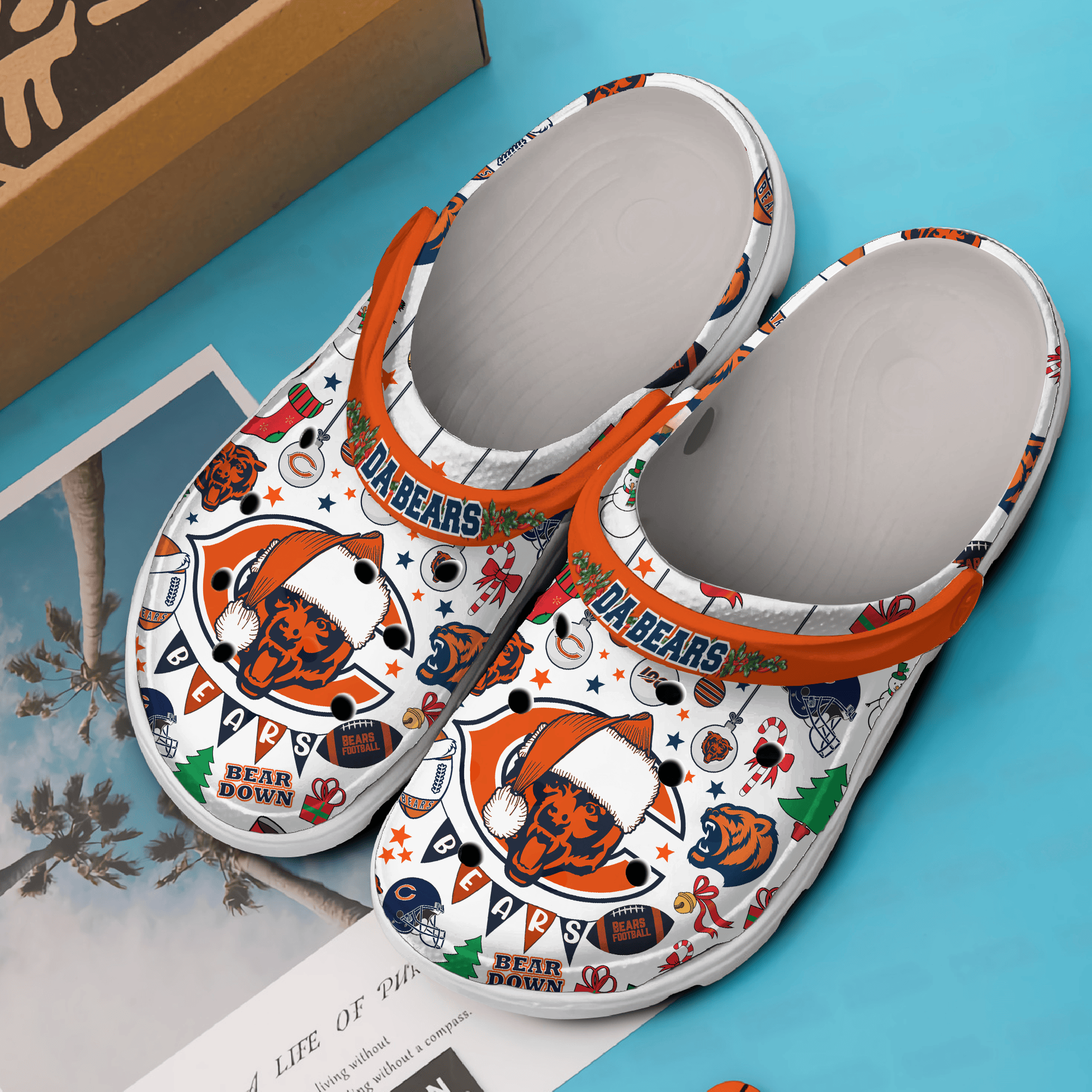 Merchidea Chicago Bears NFL Sport Crocs Crocband Clogs Shoes Comfortable For Men Women and Kids