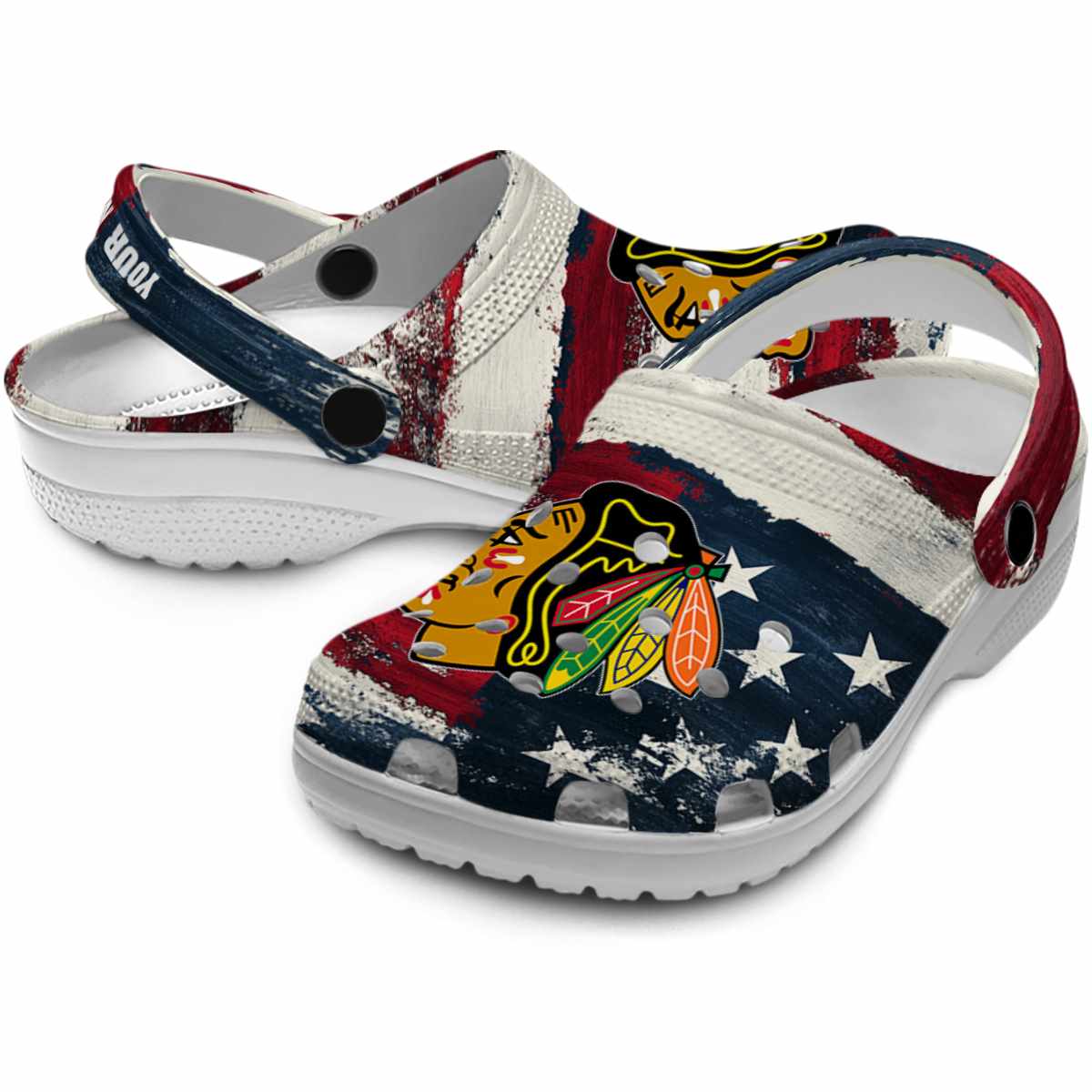 Merchidea Chicago Blackhawks NHL Sport Crocs Crocband Clogs Shoes Comfortable For Men Women and Kids