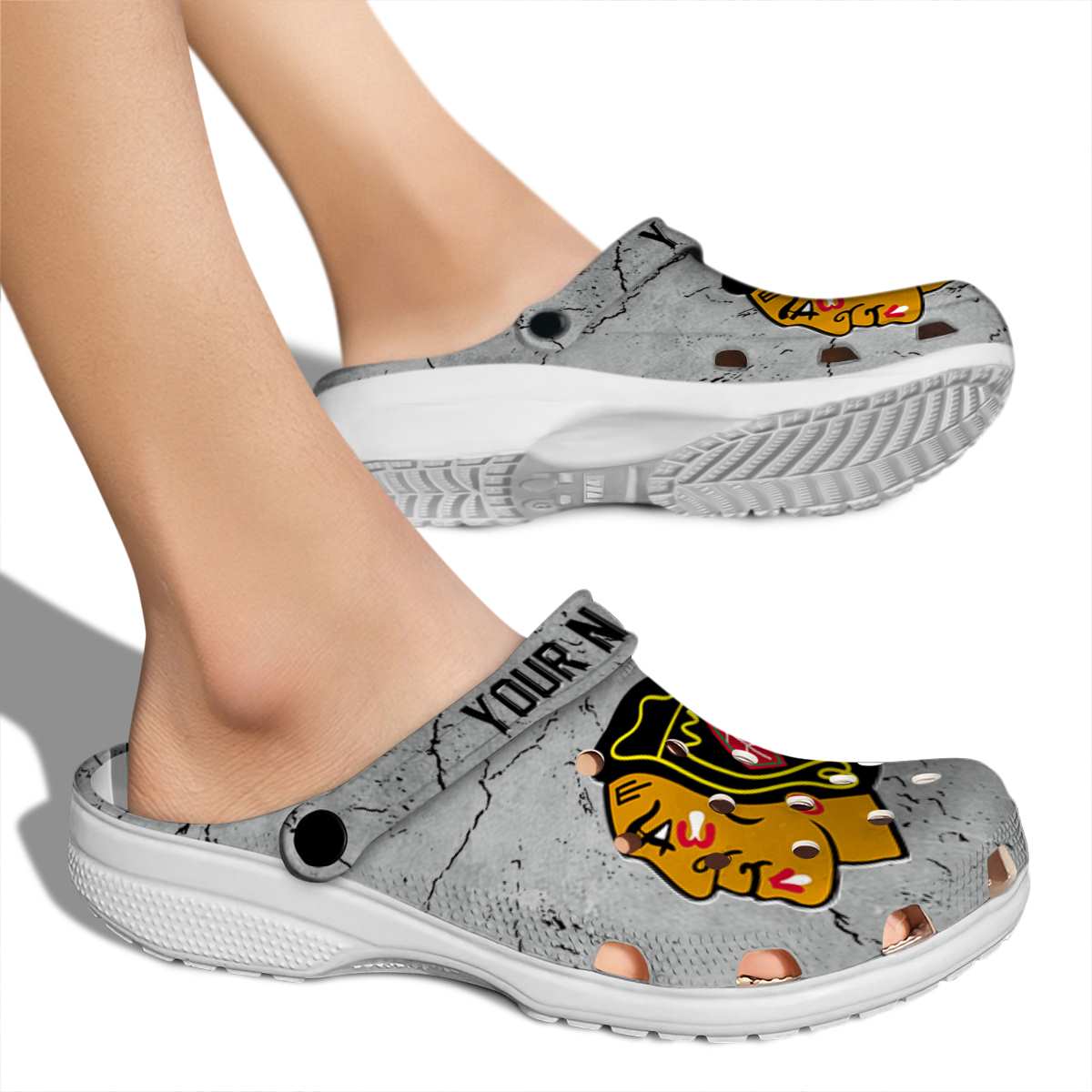 Merchidea Chicago Blackhawks NHL Sport Crocs Crocband Clogs Shoes Comfortable For Men Women and Kids