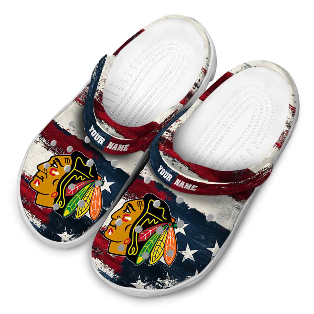 Merchidea Chicago Blackhawks NHL Sport Crocs Crocband Clogs Shoes Comfortable For Men Women and Kids