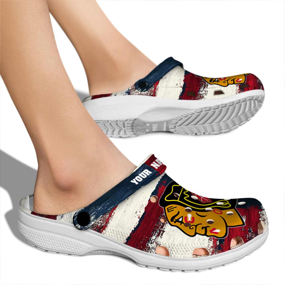 Merchidea Chicago Blackhawks NHL Sport Crocs Crocband Clogs Shoes Comfortable For Men Women and Kids