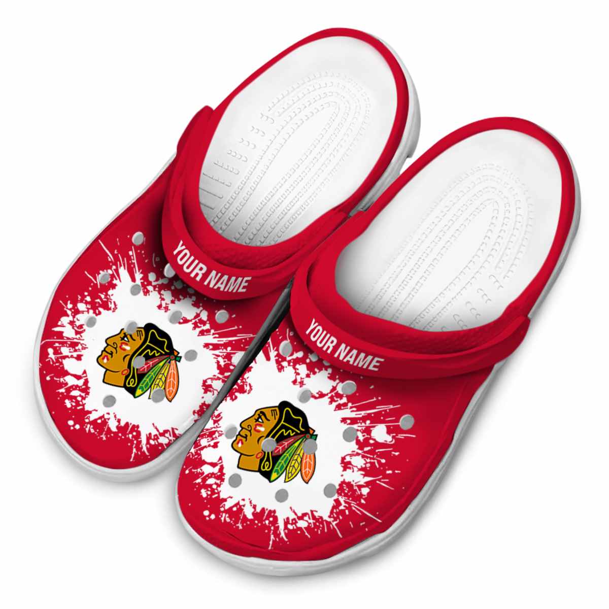 Merchidea Chicago Blackhawks NHL Sport Crocs Crocband Clogs Shoes Comfortable For Men Women and Kids