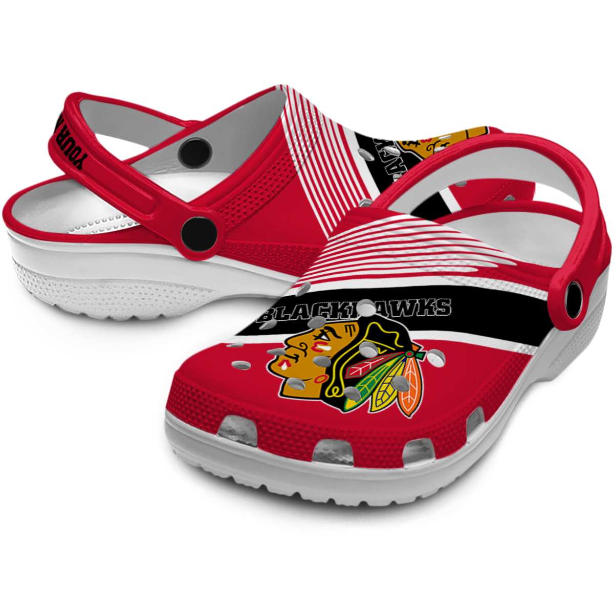 Merchidea Chicago Blackhawks NHL Sport Crocs Crocband Clogs Shoes Comfortable For Men Women and Kids