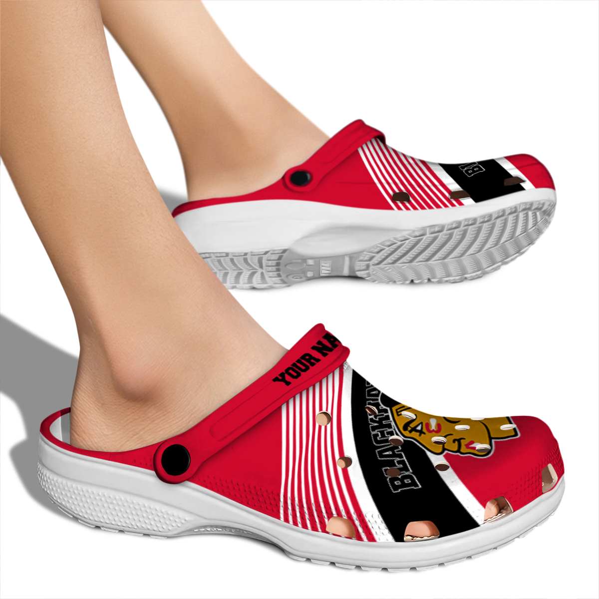 Merchidea Chicago Blackhawks NHL Sport Crocs Crocband Clogs Shoes Comfortable For Men Women and Kids